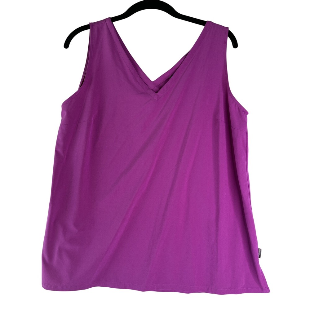 Eddie Bauer Stretch Purple Pullover V-Neck Performance Athletic Tank Top Sport M